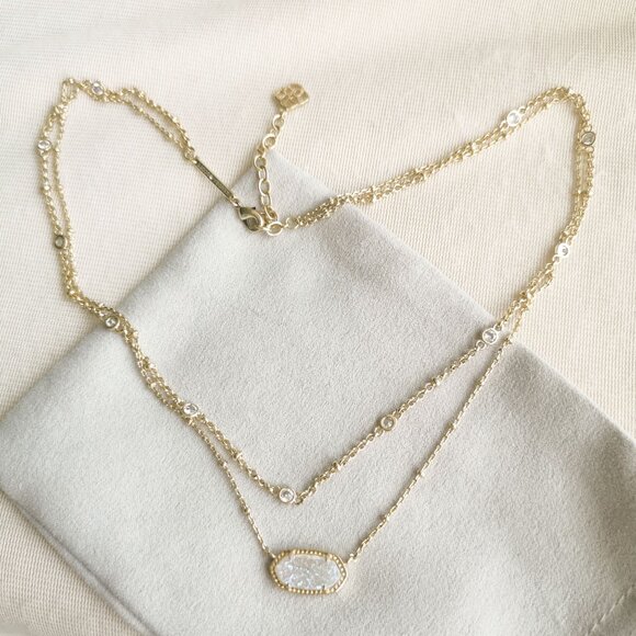 Kendra Scott Gold Necklace with White Stone - Picture 3 of 4